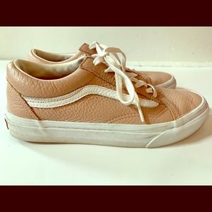 Leather tan van sneakers